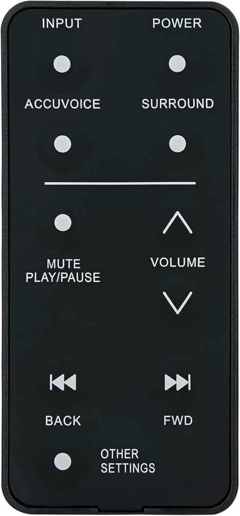 Replacement Remote Control for ZVOX Accuvoice - AV157 AV257 AV200 AV357 AV355 SB380 SB400 SB500 SB700 SoundBar TV