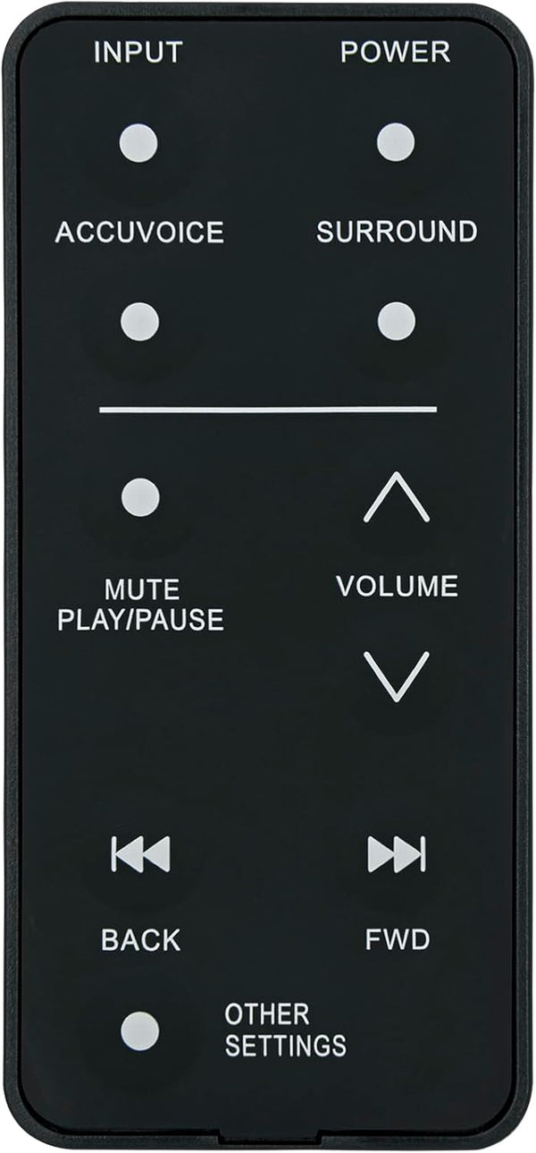 Replacement Remote Control for ZVOX Accuvoice - AV157 AV257 AV200 AV357 AV355 SB380 SB400 SB500 SB700 SoundBar TV