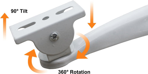 Mini Projector Wall Mount Security Camera Mount Bracket for Camera with 1/4 Screw Head Wall Mount Projector, and Webcam Housing (White) (7.36in)