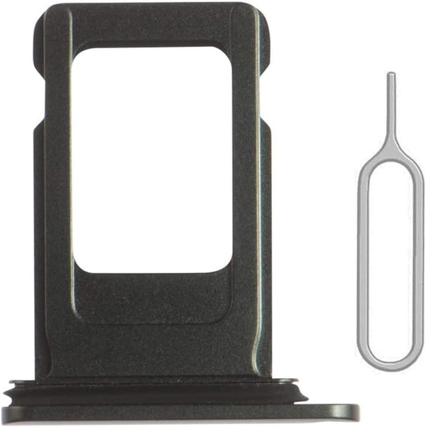 SIM Card Tray Holder Slot Replacement for iPhone XR (Black) with Waterproof Rubber Ring and Eject Pin (Single Sim