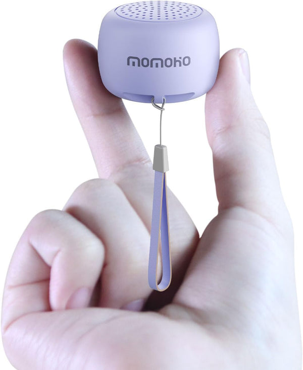 Mini Speaker with Remote Shutter, Portable Bluetooth Speakers for Outdoor Indoor Use (Purple)