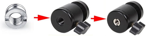 Camera Reducer Bushing Adapter 1/4"-20 to 3/8"-16 for Monopod, Tripod, Ballhead, Stand and Video Light DSLR SLR (10