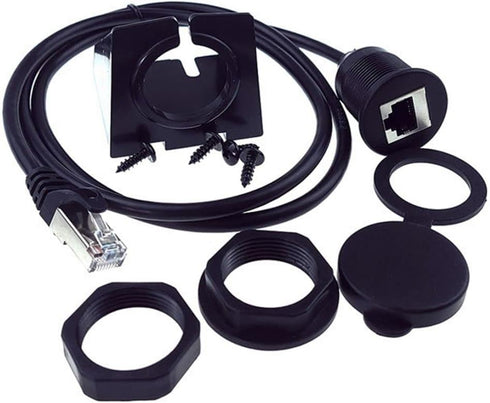 chenyang CAT6 RJ45 Flush Mount Male to Female LAN Ethernet Network Extension Cable for Dashboard Panel