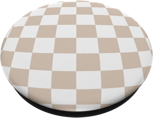 Checkerboard Swirl Tan Sand Beige PopSockets Standard PopGrip 60s 70s