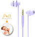 (TM Total Soft Silicon Headphones with Mic Sleep Travel Choice for Cellphones Tablets and 3.5mm Jack (Violet)