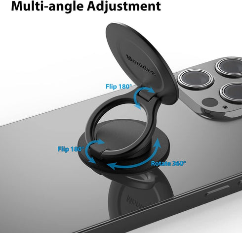 Phone Ring Holder, Adjustable Metal Grip Holder Finger Kickstand, Foldable Cell Phone Rings for iPhone Samsung & Other