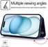 uCOLOR Wallet Case for iPhone 15 Plus 6.7" with Card Holder Slot, Flip PU Leather Kickstand, RFID Blocking, Navy Blue
