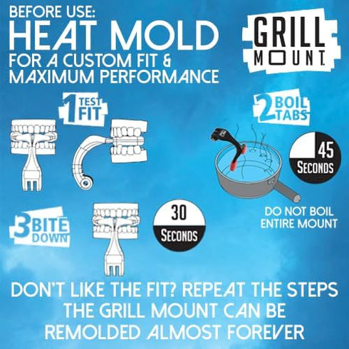 Pro Standard Grill Mount 3.0, Best Mouth Mount Compatible with GoPro Cameras (Black/Red)