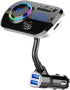 Bluetooth 5.0 FM Transmitter for Car, Wireless FM Radio Adapter with Dual USB Ports