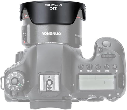 Lens Hood for Yongnuo YN 50mm f/1.8 II, Reversible Shade Compatible with 58mm Filter or Lens Cap