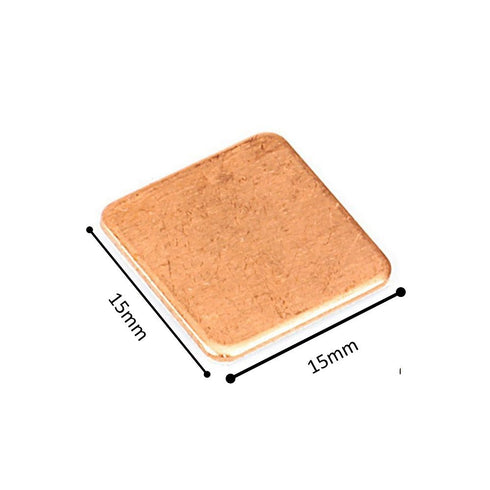 Easycargo 20pcs Heatsink Copper Pad Shims 15mm x15mm for cooling Laptop GPU CPU IC Chips VGA RAM (15x15x1.2)