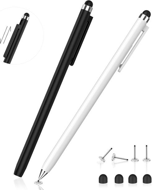 Mixoo Stylus Pens for Touch Screens, 2-in-1 High Sensitivity Retractable Stylus with Upgraded 6mm Disc Tip for iPad,