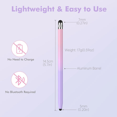 StylusHome 5 Pack Stylus Pens for Touch Screens, Dual-end High Sensitivity Capacitive Stylus for iPad, iPhone, Android Smartphone and Tablets All Universal Touchscreen Devices, with 10 Rubber Tips