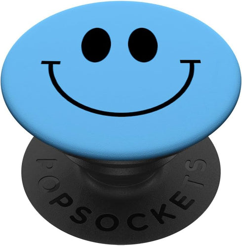 Light Blue Smile Face Happy Emoticon Cute 90s y2k PopSockets Standard Smiling PopGrip
