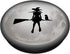 PopSockets Swappable PopGrip - Witch with Black Cat Full Moon Broomstick Halloween