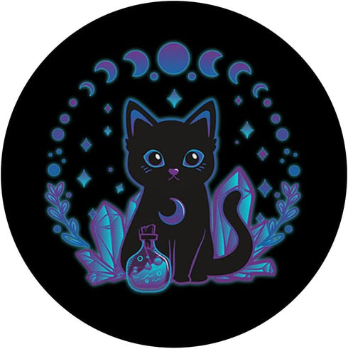 Cute Witchy Black Cat Crystal Alchemy Kawaii Pastel Goth PopSockets Swappable PopGrip