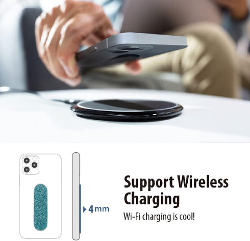 Momostick Flatstick Cell Phone Finger Grip Strap Holder, Slim Finger Loop Selfie Grip for Most Smartphones