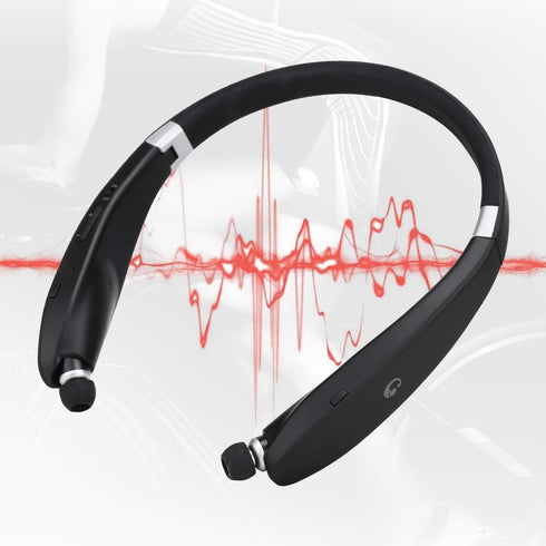 Sx991 Foldable Neck Hanging Type Bluetooth Headphones Model Sx 991, Telescopic Earphone, Black