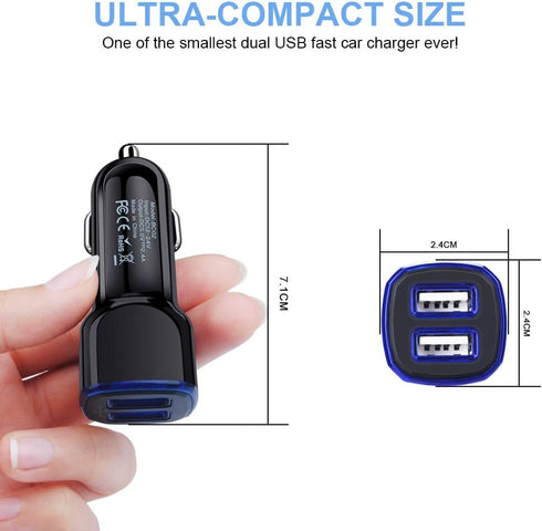 Samsung Car Charger Fast Charging Type C USB C Cigarette Lighter Adapter Plug with Cable for Galaxy A13 5G/A03s/S23/S22
