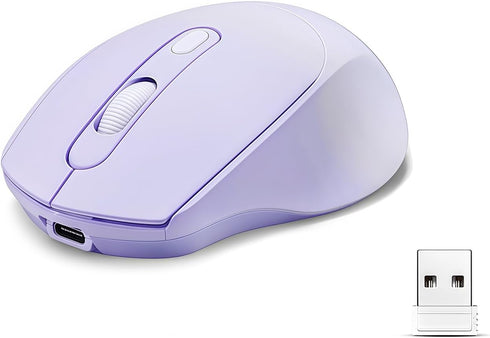 Yadojingcn Wireless Gradient Color Rechargable Mouse Slim Silent Dual-Mode 2.4G+BT Portable Office Mouse