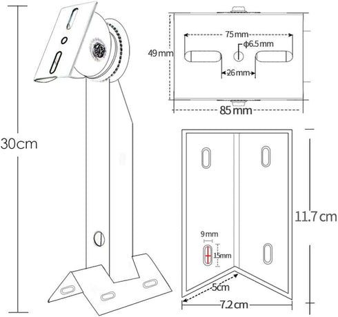 Universal Heavy-Duty Outdoor CCTV Security Camera Pole Mount Bracket (1 Pack) Adjustable for 30mm-200mm