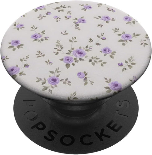 Cute Lavender Rose Pattern Floral PopSockets Standard PopGrip