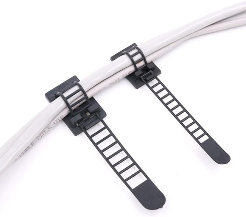 50Pcs 2 Sizes Adjustable Self-Adhesive Nylon Cable Straps - Cable Ties for Wire Management