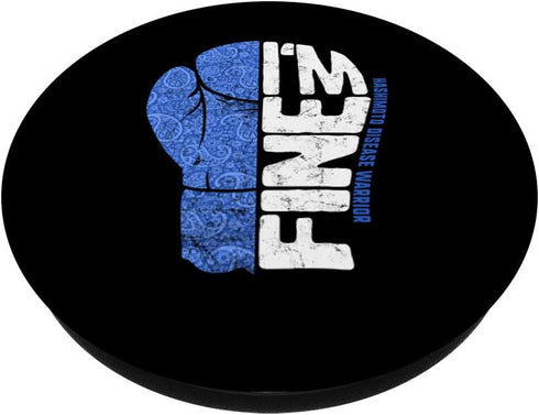 Hashimoto Disease Awareness Warrior Blue Paisley Ribbon Gift PopSockets Swappable PopGrip