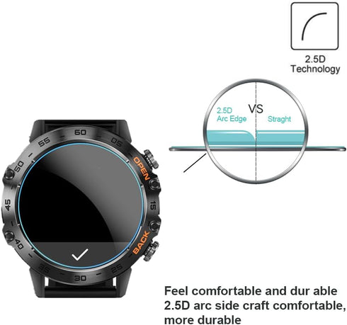 Screen Protector for K52 1.39 Inches Smartwatch, 9H Tempered Glass Protective Film for ESFOE K52