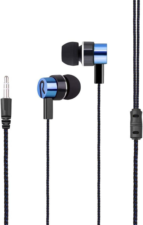 4 Pack Wired Earbuds 3.5MM 3 Pole Stereo Earphone in-Ear Headphone Without MIC 1Meter Braided Cord Headset for MP3 Cassette Recorder CD Player Music Phone Computer Laptop PC Tablet