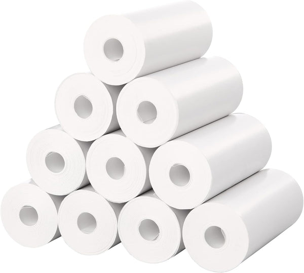 Mafiti 10 Rolls Kids Instant Print Paper for K27/Q5 Camera, 2.2 x 1 Inch, White, Compatible with Most Instant Print