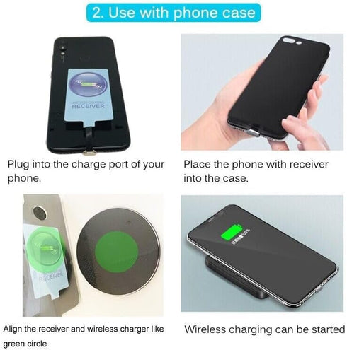 External Type-C Wireless Charging Receiver for Samsung Galaxy A13 A23 A33 A53 A73 5G with Charger