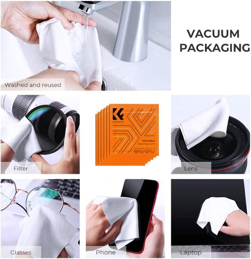 K&F Concept 15-in-1 Camera Lens Cleaning Kit with Camera Blower, Glasses Wipes*10, Cleaning Liquid, Microfiber Cleaning cloth*2, Lens Cleaning Pen for DSLR Camera Lens Filter Cell Phones
