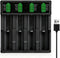 Generic 18650 Battery Charger, 4 Bay LCD Display Smart Fast Charging USB Universal