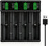 Generic 18650 Battery Charger, 4 Bay LCD Display Smart Fast Charging USB Universal