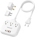 meta-ant PD30W European Travel Plug Adapter, International Power Adapter with 3 Outlets 2