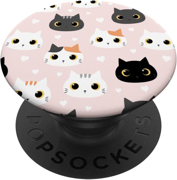 Cat Paws Cute Cats Pattern Cartoon Doodle Girl Phone PopSockets Swappable PopGrip