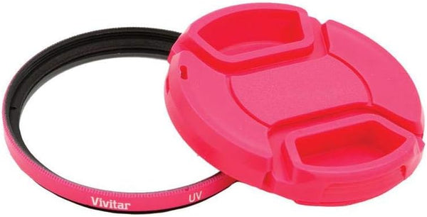 Vivitar 58mm UV Filter with Snap-On Lens Cap, Pink