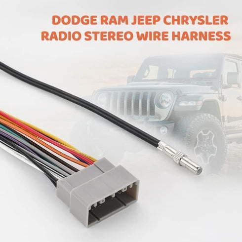 70-6502 2002-2007 2003-2007 2000-2007 NuIth Car Radio Wiring Harness w/Antenna Adapter Connector Fits for Dodge Ram