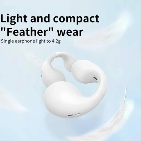 Wireless Ear Clip Skeleton Conduction Headphones, 2024 Upgrade Open Ear Bluetooth Headphones for Running and Sports,