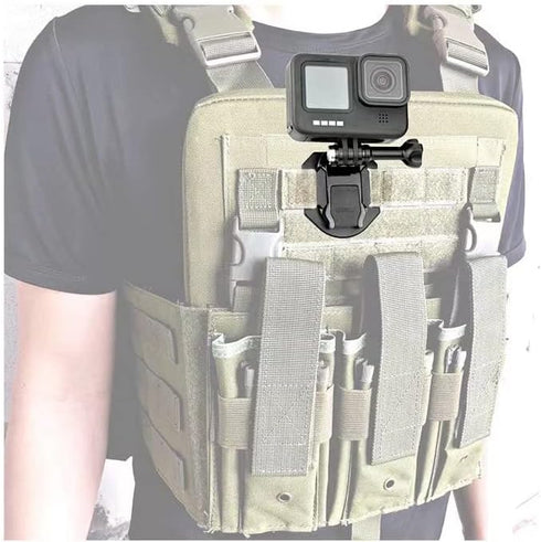 MOLLE Tactical Vest Base Connection Hanging Buckle Mount for GoPro Hero 12, 11, 10, 9, 8, 7, 6, 5