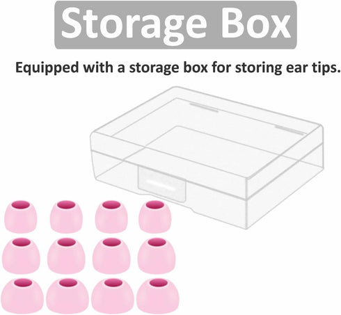 Replacement Silicone Ear Tips for Beats Studio Buds + / Fit Pro - 6 Pairs, S/M/L Sizes, Flexible Rubber Gel, Pink.