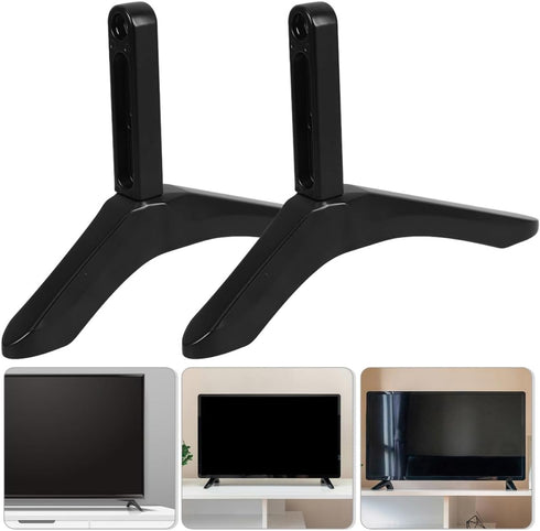 TOPPERFUN TV Stand Base Aluminum Alloy No-Drill Desktop Mount Stable TV Riser Stand Universal Tabletop Support
