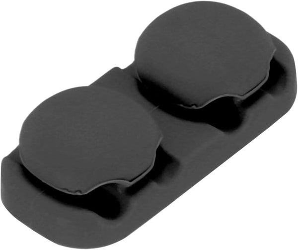 MECCANIXITY Cable Clips Organizer for Desk - 4 Slot Silicone Adhesive Wire Holders for USB Cable, Black