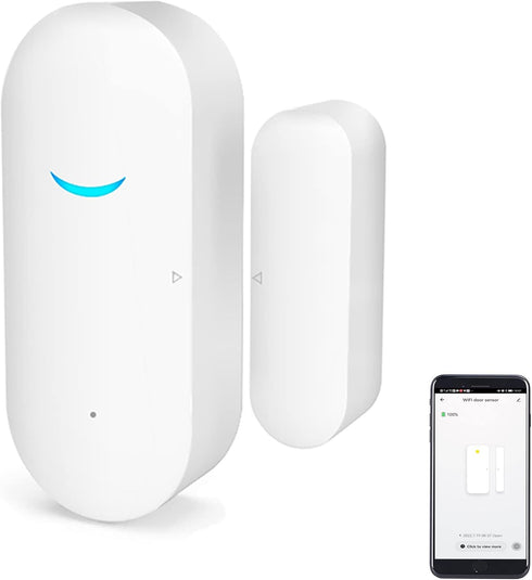 WiFi Door and Window Sensors, Tuya Smart Alarm with Free Notification APP Control, 1-Pack