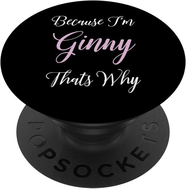 Personalized Ginny Name Cute Pink Girl PopSockets Standard PopGrip