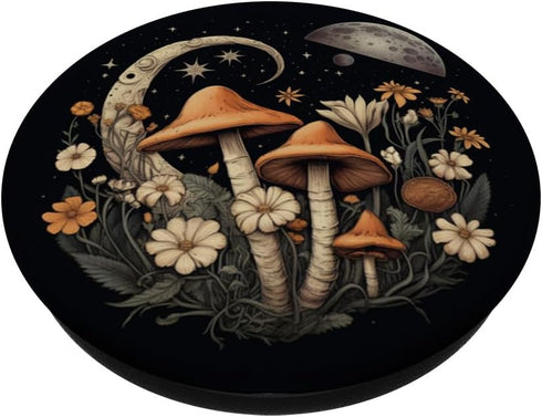 Mushroom Stars Flowers Night Aesthetic PopSockets Swappable PopGrip