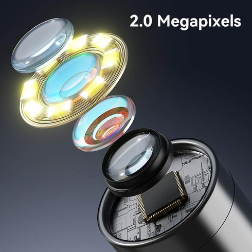 USB Digital Microscope, 50x-1600x Magnification Handheld, 1440P HD with 8 LED Lights, Portable for iOS and Android