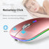 Uiosmuph LED Wireless Mouse, G12 Slim Rechargeable Silent 2.4G Optical Mice with USB Receiver (Rose Gold)