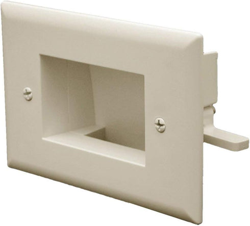 DATA COMM Electronics Easy Mount Recessed Low Voltage Cable Plate, 45-0008-LA, Lite Almond